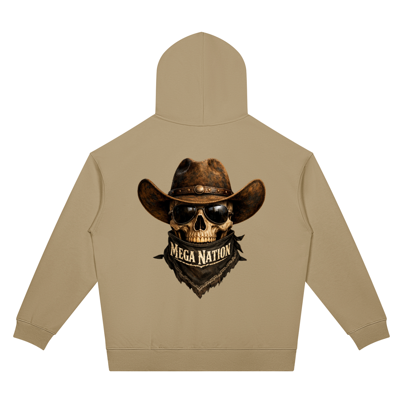 Mega Nation Outlaw Skull Unisex Oversized Drop Shoulder Hoodie (7 colors)