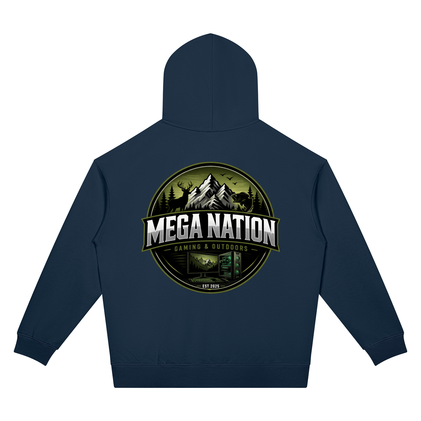 Mega Nation Gaming & Outdoors Unisex Oversized Drop Shoulder Hoodie (7 colors)