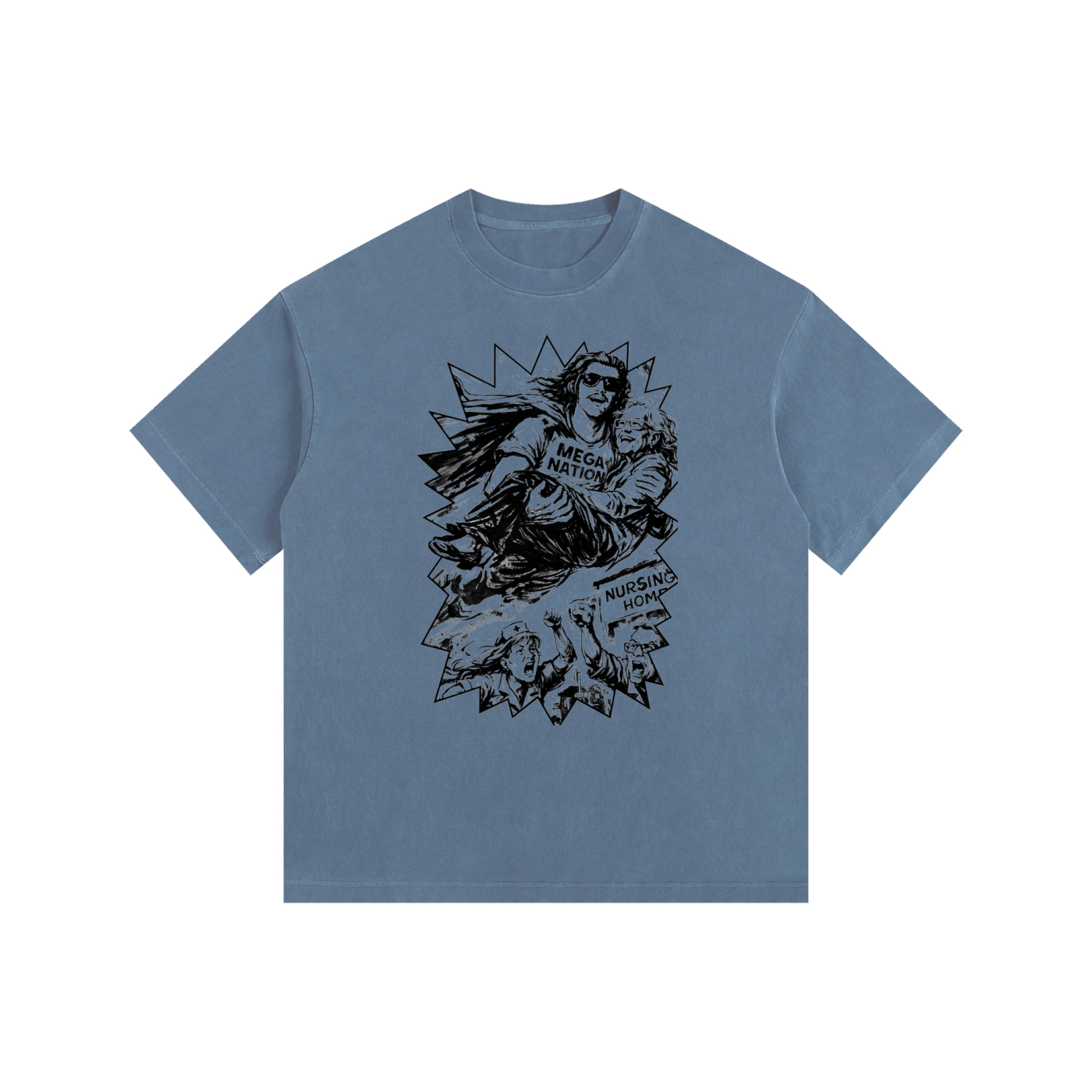 Mega Nation Memaw's Hero Oversized Cotton T-Shirt (6 colors)
