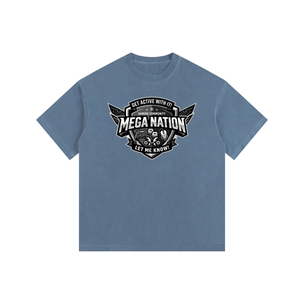 Mega Nation Gaming Community Oversized Cotton T-Shirt (11 colors)