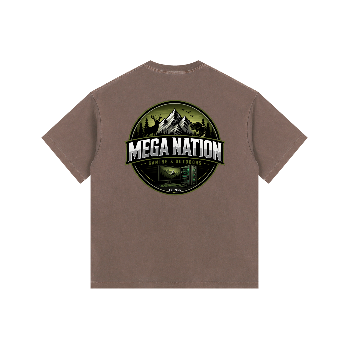 MNA Gaming & Outdoors (Front and Back Logo) Oversized Cotton T-Shirt (8 colors)