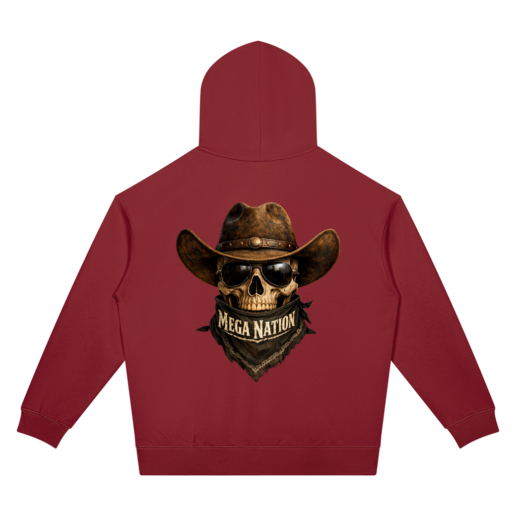 Mega Nation Outlaw Skull Unisex Oversized Drop Shoulder Hoodie (7 colors)