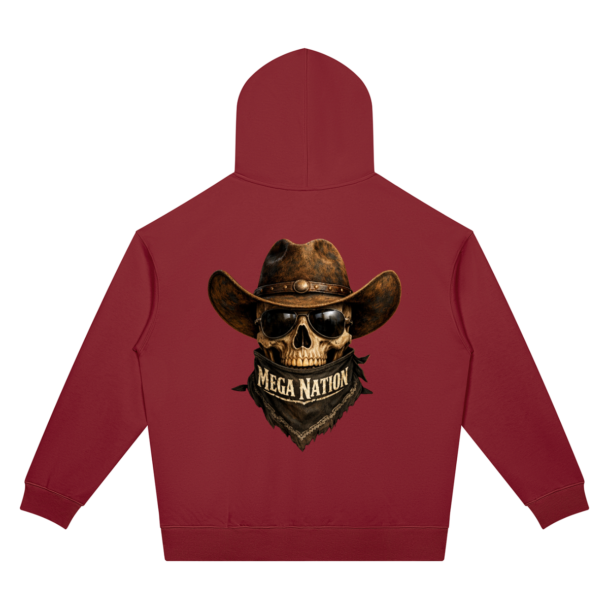Mega Nation Outlaw Skull Unisex Oversized Drop Shoulder Hoodie (7 colors)