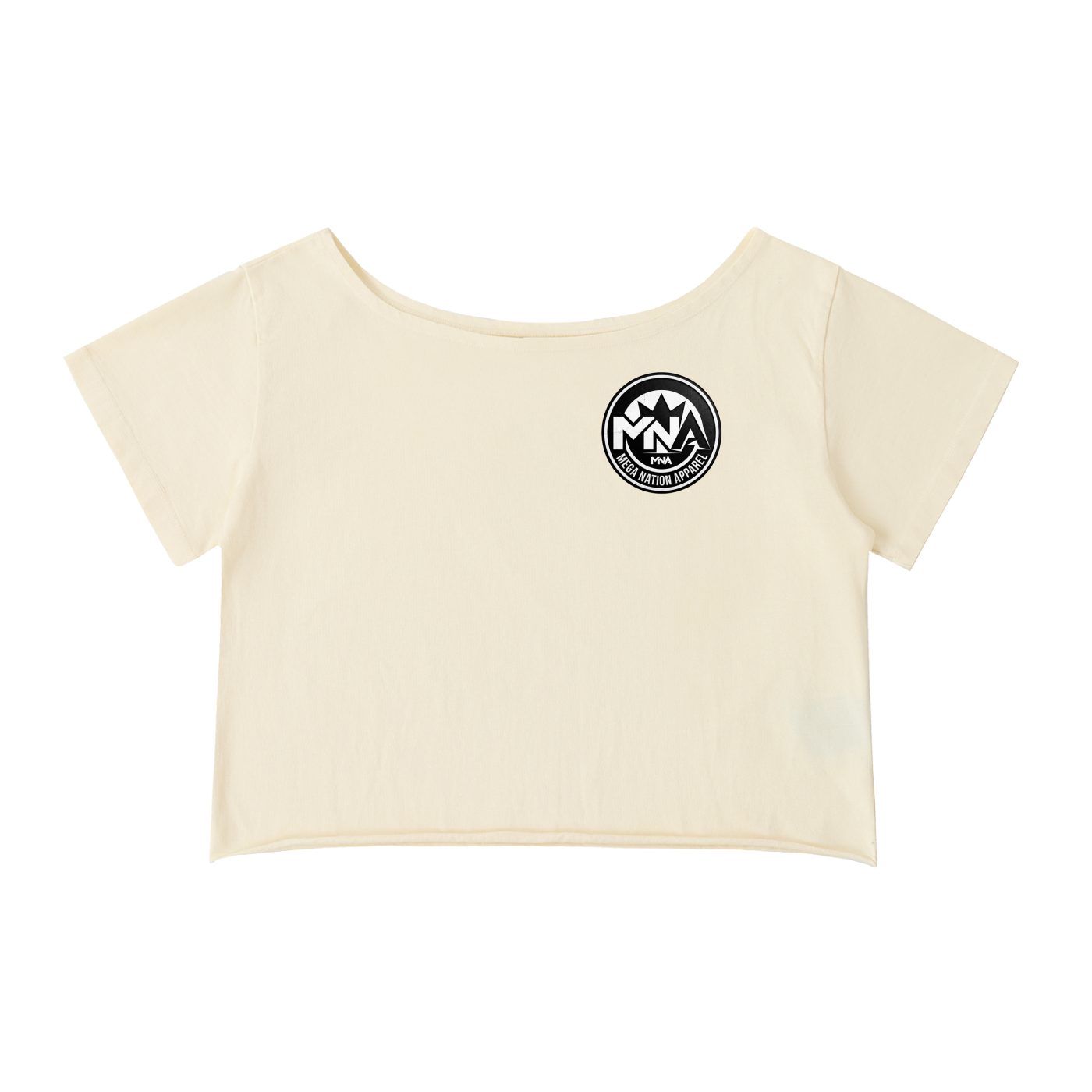 MNA Vibe & Conquer (Front and Back Logo) Off-Shoulder Cropped T-Shirt (4 colors)