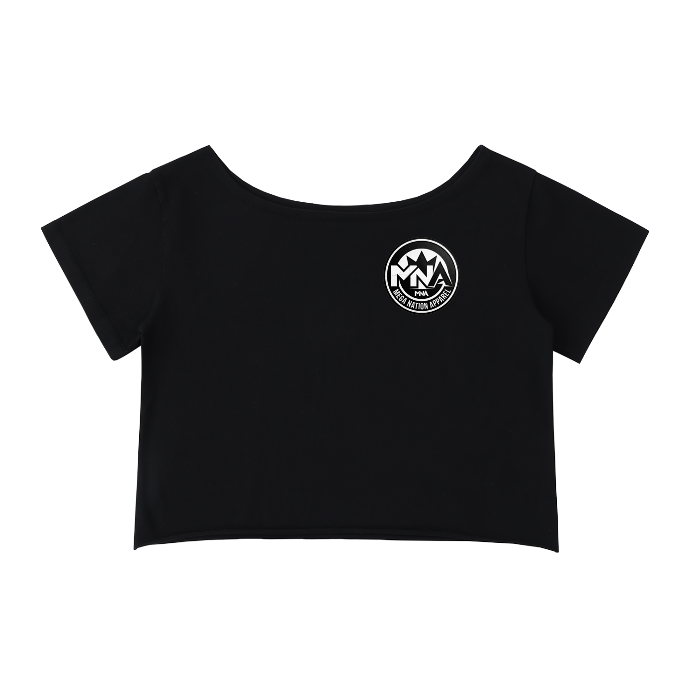 MNA Vibe & Conquer (Front and Back Logo) Off-Shoulder Cropped T-Shirt (4 colors)