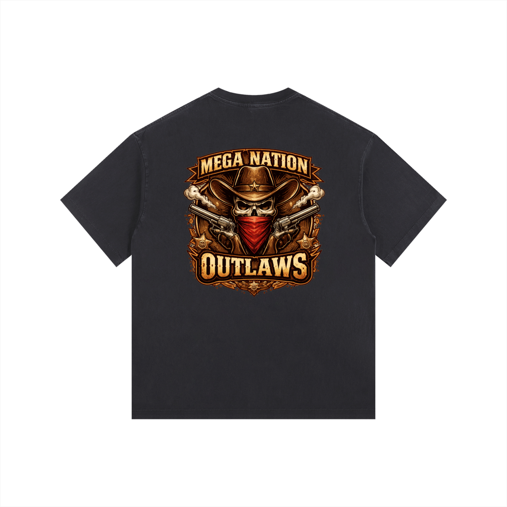 MNA Mega Nation Outlaws (Front and Back Logo) Oversized Cotton T-Shirt (9 colors)