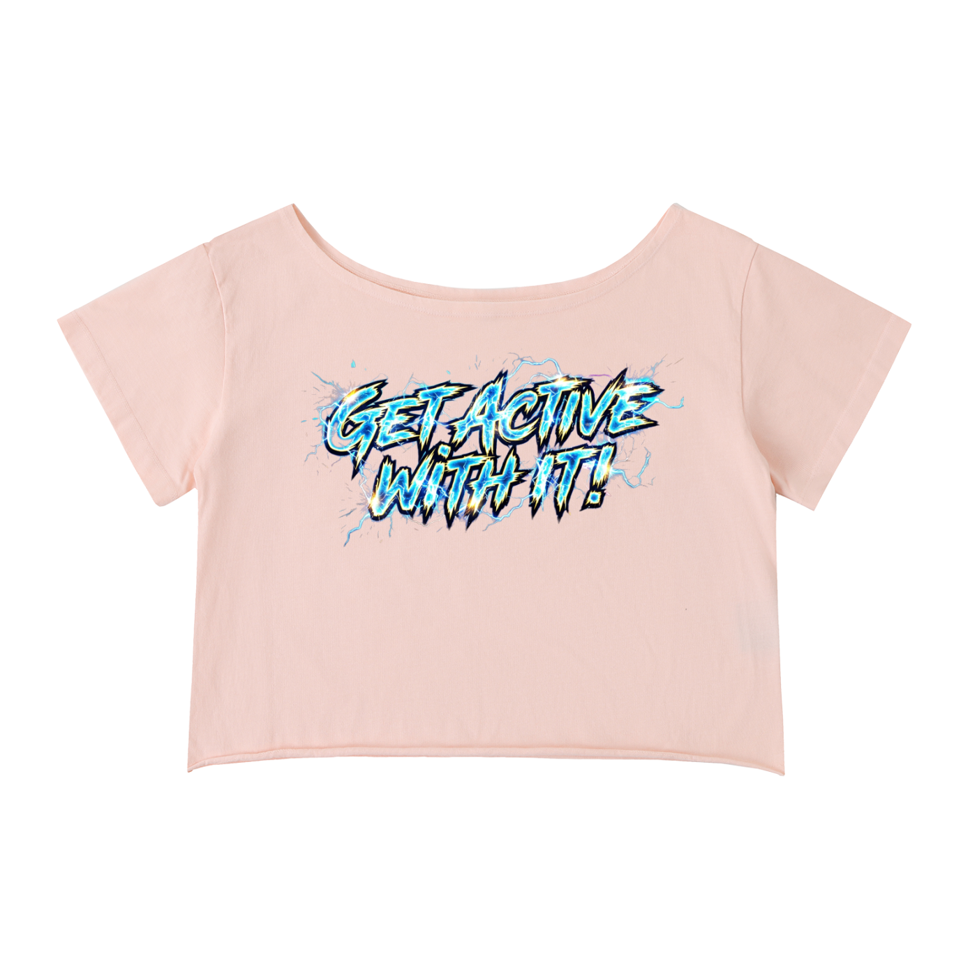 Get Active With It Voltage Off-Shoulder Cropped T-Shirt (4 colors)