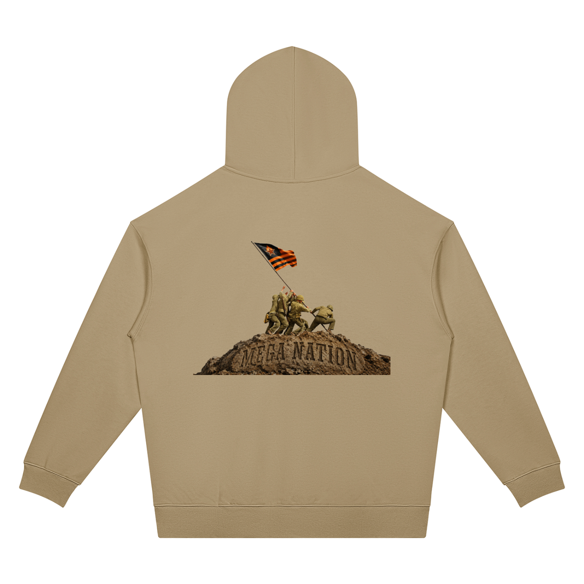 Mega Nation Flag Raising Unisex Oversized Drop Shoulder Hoodie (5 colors)